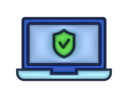 a 3d Laptop Security And Protection on a transparent background png