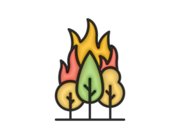 a 3d Burning Trees on a transparent background png