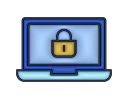 a 3d Laptop Security on a transparent background png