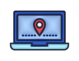 a 3d Laptop Location Pin on a transparent background png