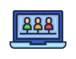 a 3d Laptop Teamwork on a transparent background png