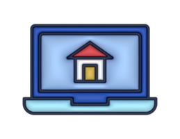 ein 3d Laptop und Zuhause auf ein transparent Hintergrund png