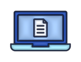 a 3d Laptop Document And File on a transparent background png