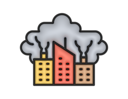 un 3d ciudad aire contaminación en un transparente antecedentes png