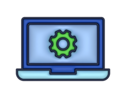 a 3d Laptop Settings on a transparent background png