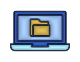 a 3d Laptop And Folder on a transparent background png