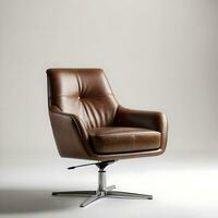 AI generated Brown Leather Chair photo