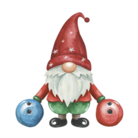 AI generated christmas gnome with bowling ball png