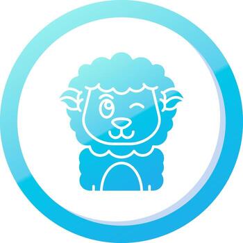Wink Solid Blue Gradient Icon vector