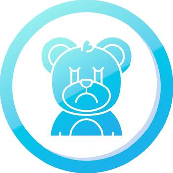 Cry Solid Blue Gradient Icon vector