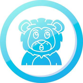 Surprised Solid Blue Gradient Icon vector