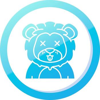 muerto sólido azul degradado icono vector