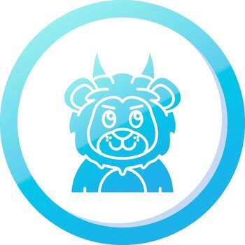 Demon Solid Blue Gradient Icon vector