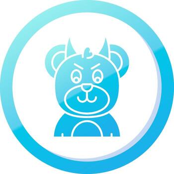 Demon Solid Blue Gradient Icon vector