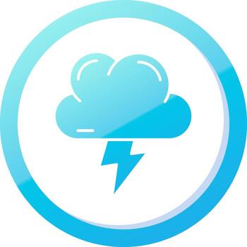 relámpago sólido azul degradado icono vector