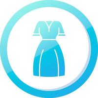 mujer vestir sólido azul degradado icono vector