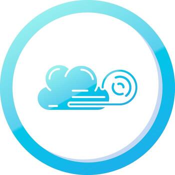 Wind cloud Solid Blue Gradient Icon vector