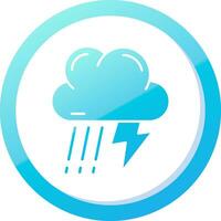 Thunder strom Solid Blue Gradient Icon vector