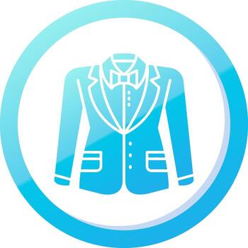 Blazer Solid Blue Gradient Icon vector