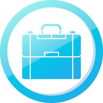 Briefcase Solid Blue Gradient Icon vector