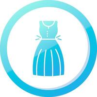 vestido de verano sólido azul degradado icono vector