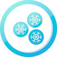 bola de nieve sólido azul degradado icono vector