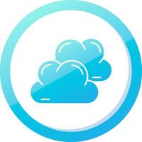 nublado sólido azul degradado icono vector