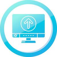 arriba sólido azul degradado icono vector