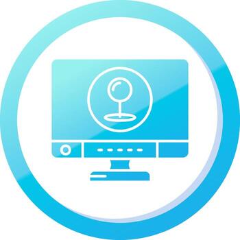 Pin Solid Blue Gradient Icon vector