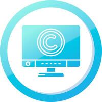 Copyright Solid Blue Gradient Icon vector