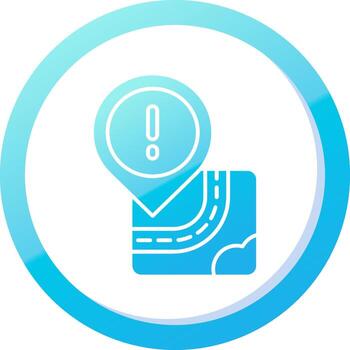advertencia sólido azul degradado icono vector