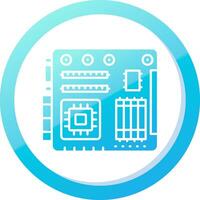 Motherboard Solid Blue Gradient Icon vector