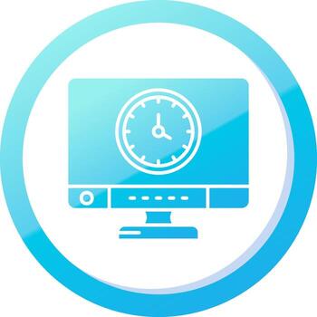 hora sólido azul degradado icono vector