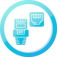 Ethernet Solid Blue Gradient Icon vector