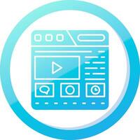 sitio web sólido azul degradado icono vector