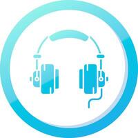 Headphone Solid Blue Gradient Icon vector