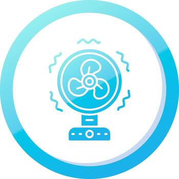 ventilador sólido azul degradado icono vector