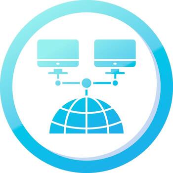 Network Solid Blue Gradient Icon vector
