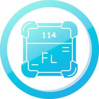 flerovium sólido azul degradado icono vector