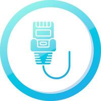 Ethernet Solid Blue Gradient Icon vector