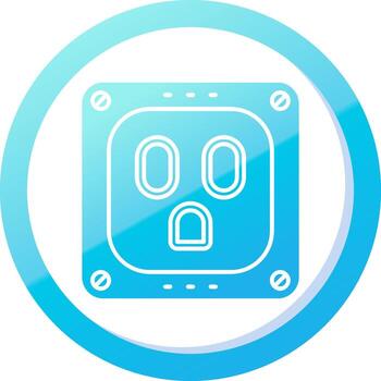enchufe sólido azul degradado icono vector
