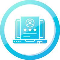 Identification Solid Blue Gradient Icon vector