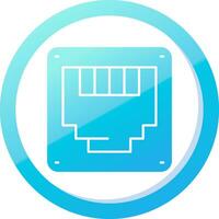 Ethernet Solid Blue Gradient Icon vector