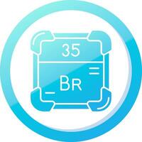 Bromine Solid Blue Gradient Icon vector