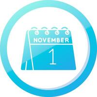 1st of November Solid Blue Gradient Icon vector