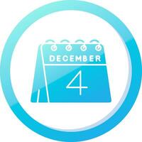 4to de diciembre sólido azul degradado icono vector