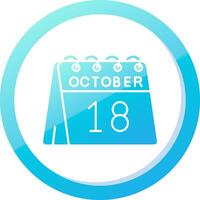 18th of October Solid Blue Gradient Icon vector