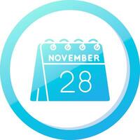 28th of November Solid Blue Gradient Icon vector
