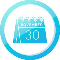 30th of November Solid Blue Gradient Icon vector