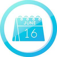 16th of June Solid Blue Gradient Icon vector